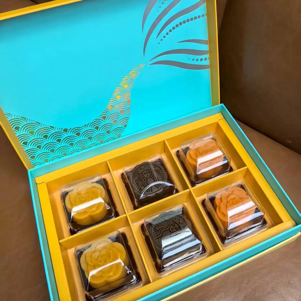 星巴克流金月饼礼盒6颗装-358型